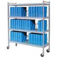 Mobile Chart Rack, 45-Space Rolling Binder Cart